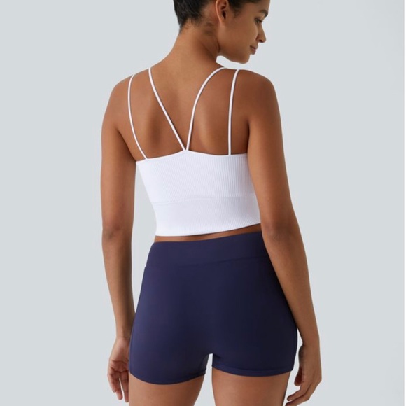 NWT Halara White Cross Back Crop Tank Top Size Large - Picture 4 of 4